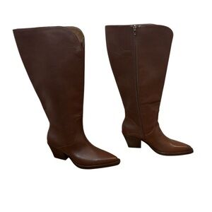 Dolce Vita Raj Brown Leather Extra Wide Calf Wester Boot